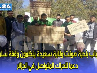 شباب بلدية هونت ولاية سعيدة ينظمون وقفة سلمية دعما للحراك المتواصل في الجزائر缩略图