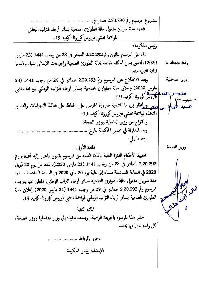 عاجل : تمديد حالة الطوارئ الصحية الى غاية 20 ماي 2020 ببلادنا.插图