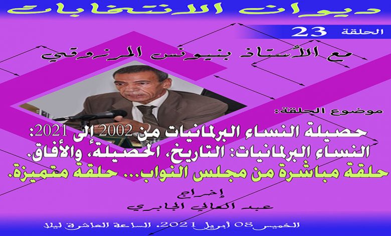 ديوان الانتخابات 23 – حصيلة النساء البرلمانيات من 2002 إلى 2021 – التاريخ، الحصيلة، والأفاق缩略图