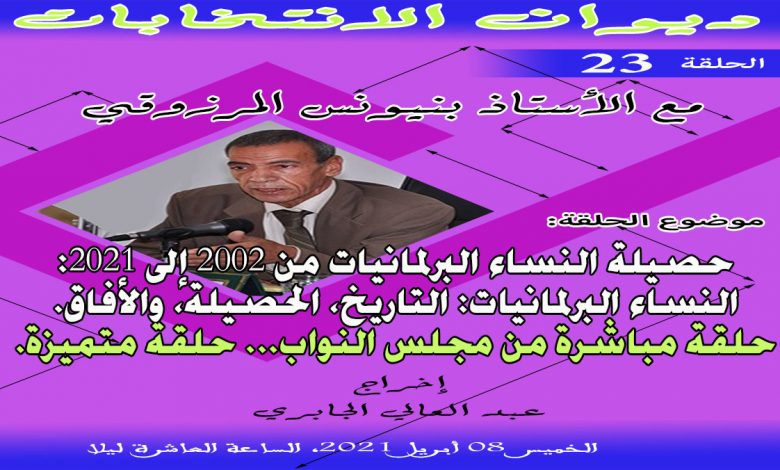 ديوان الانتخابات الحلقة 23: حصيلة النساء البرلمانيات من 2002 إلى 2021 … النساء البرلمانيات: التاريخ، الحصيلة، والأفاق缩略图