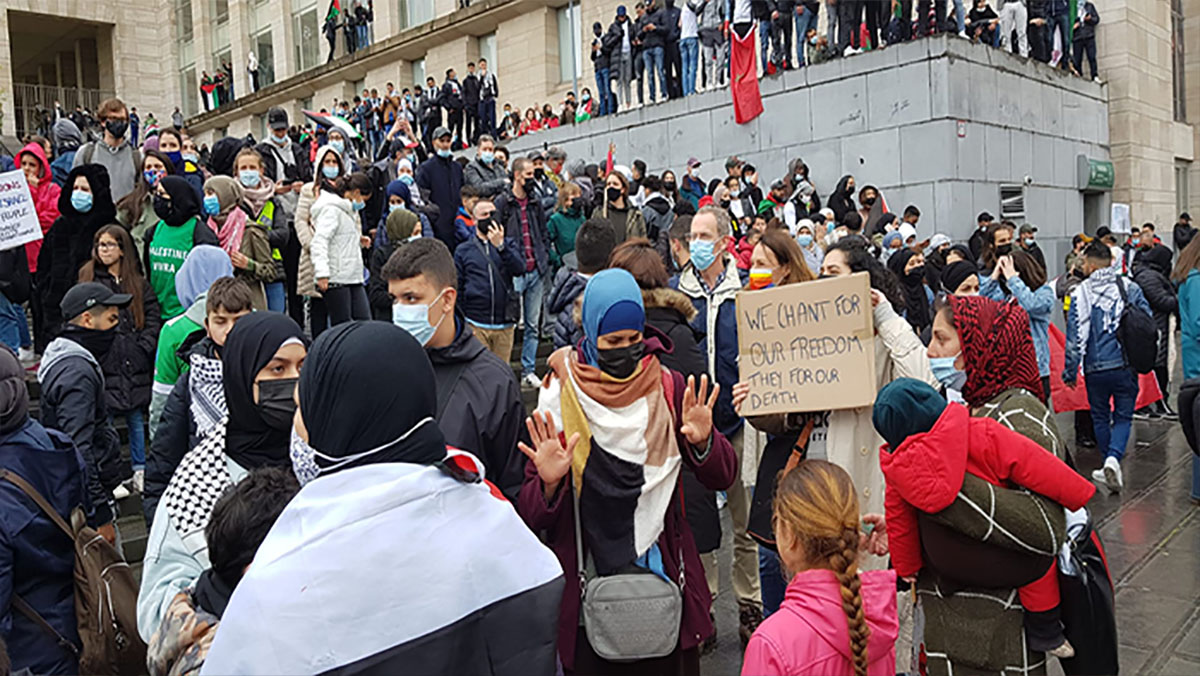 مظاهرات في بروكسل تندد بالاعتداءات الإسرائيلية – فيديو-缩略图