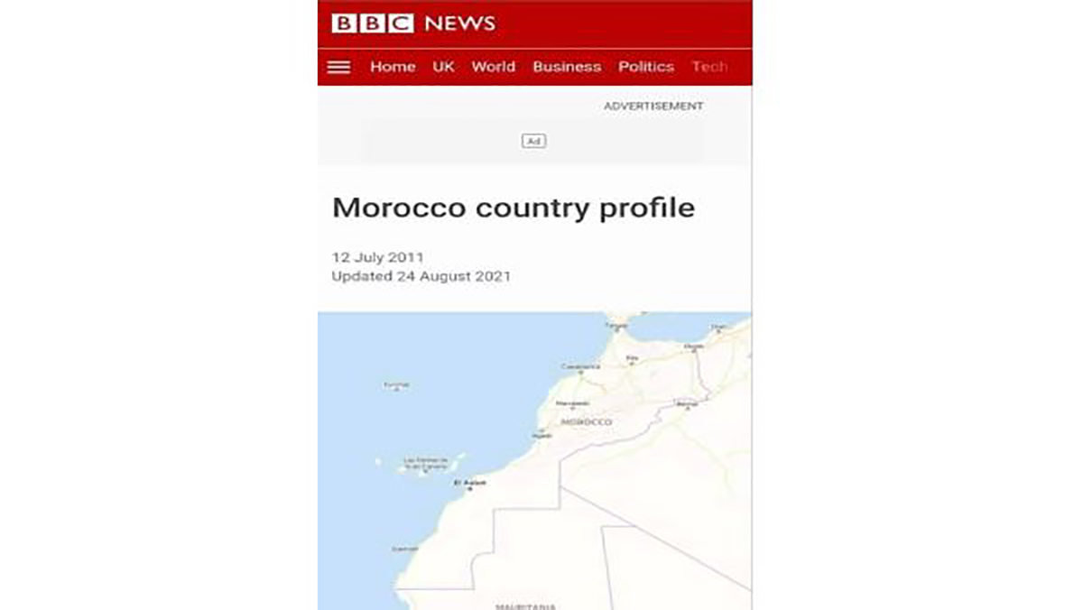 “BBC” البريطانية تنشر خريطة المملكة كاملة ومتتبعون يعتبرون ذلك تمهيدا للاعتراف بمغربية الصحراء缩略图