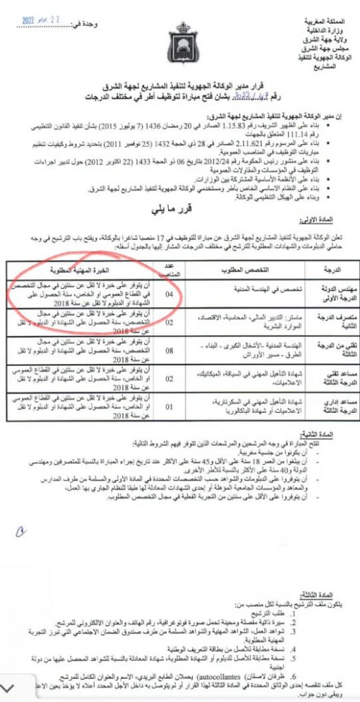 معطلون يستنجدون برئيس جهة الشرق + وثيقة插图
