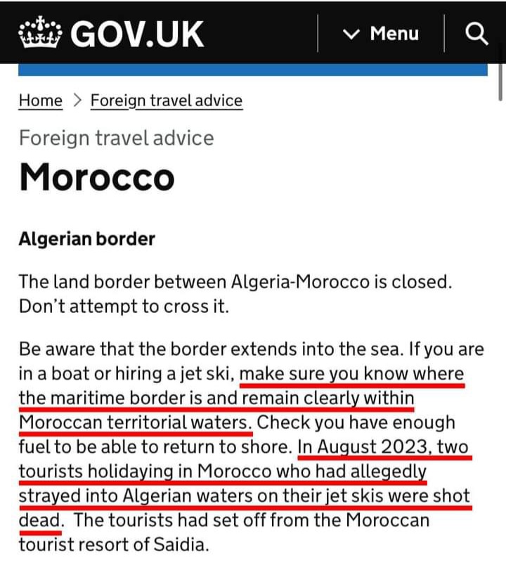 وزارة الخارجية البريطانية تحذر مواطنيها السياح بالمغرب من الاقتراب من الحدود الجزائرية.缩略图
