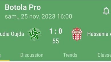 مولودية وجدة تحقق أول فوز في مواجهة حسنية أكادير.缩略图