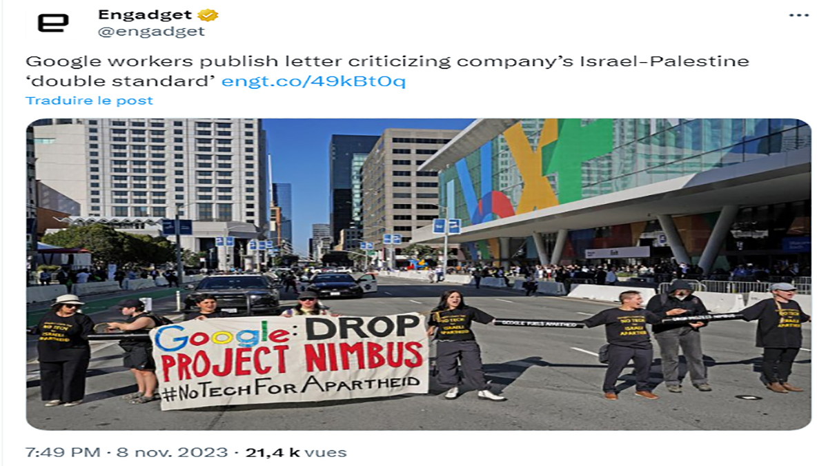 رسالة من موظفي “غوغل” تنتقد “المعايير المزدوجة” للشركة وتطالب بإلغاء عقد إسرائيلي بمبلغ ضخم缩略图