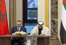 جلالة الملك ورئيس دولة الإمارات العربية المتحدة يوقعان بأبوظبي إعلان “نحو شراكة مبتكرة ومتجددة وراسخة بين المملكة المغربية ودولة الإمارات العربية المتحدة”.缩略图 جلالة الملك ورئيس دولة الإمارات العربية المتحدة يوقعان بأبوظبي إعلان “نحو شراكة مبتكرة ومتجددة وراسخة بين المملكة المغربية ودولة الإمارات العربية المتحدة”.缩略图