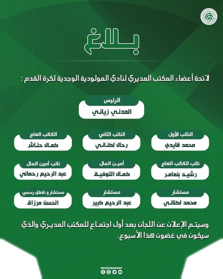 الزياني المدني رئيسا لمولودية وجدة.缩略图