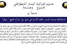 حزب فدرالية اليسار الديمقراطي تستنكر الحكم الاستئنافي في حق ” موفو”缩略图 حزب فدرالية اليسار الديمقراطي تستنكر الحكم الاستئنافي في حق ” موفو”缩略图