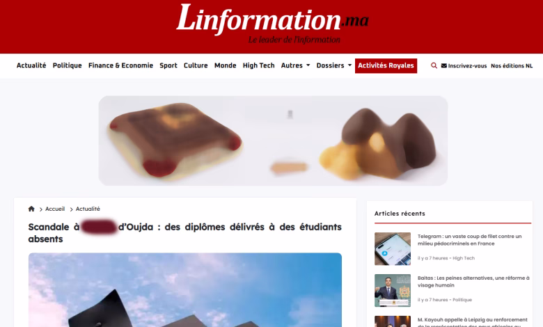 الفضائح الأكاديمية التي تهز التعليم العالي في المغرب قد تكون مرت عبر وجدة缩略图 الفضائح الأكاديمية التي تهز التعليم العالي في المغرب قد تكون مرت عبر وجدة缩略图