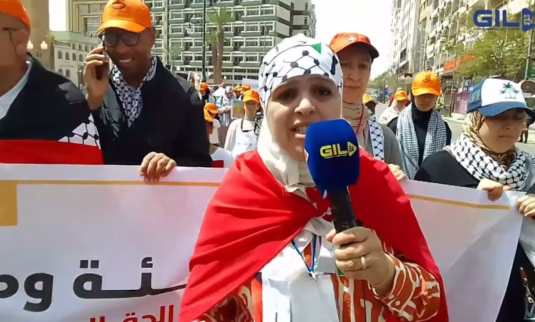 GIL24-TV وجدة .. الق..ض..ية الفلس..طي..نية حاضرة في مسيرة فاتح ماي缩略图