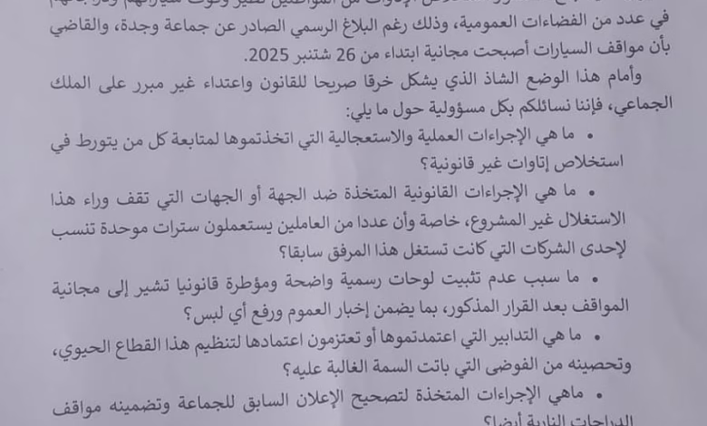 استغلال غير قانوني لمواقف السيارات والدراجات بوجدة.. وفريق العدالة والتنمية يطالب بالتحقيق العاجل缩略图