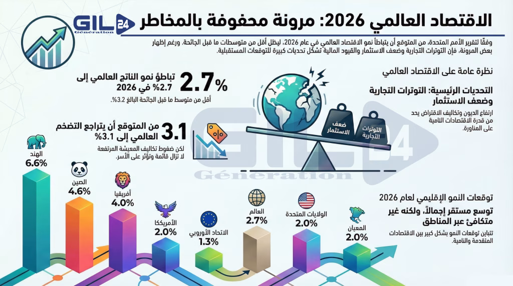 تقرير الأمم المتحدة لعام 2026: الاقتصاد العالمي يصارع “رياحاً معاكسة” وسط مرونة هشة وتحديات تجارية متزايدة插图