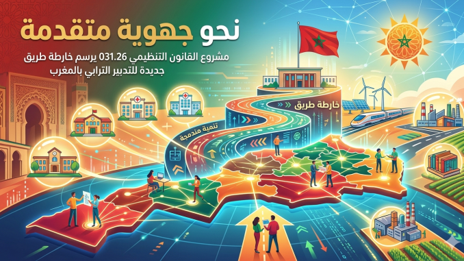 في إطار تنزيل ورش الجهوية المتقدمة باعتباره اختياراً استراتيجياً للمملكة، برز مشروع القانون التنظيمي رقم 031.26، الذي يقضي بتغيير وتتميم القانون التنظيمي رقم 111.14 المتعلق بالجهات، كخطوة حاسمة للانتقال إلى مرحلة جديدة من النضج المؤسساتي والنجاعة العملية