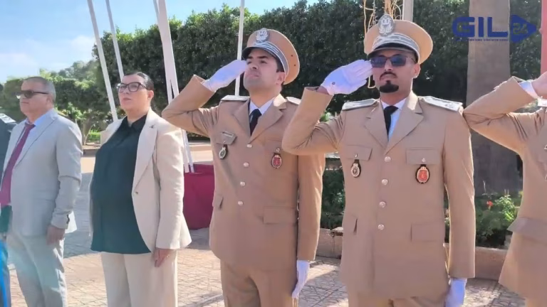 تحية العلم الوطني بعمالة بركان تخليدًا للذكرى الأولى لعيد الوحدة 🇲🇦