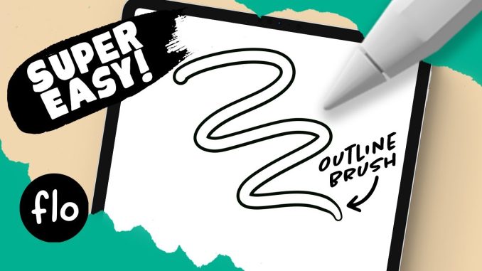 How To Make an Outline Brush in PROCREATE #Shorts